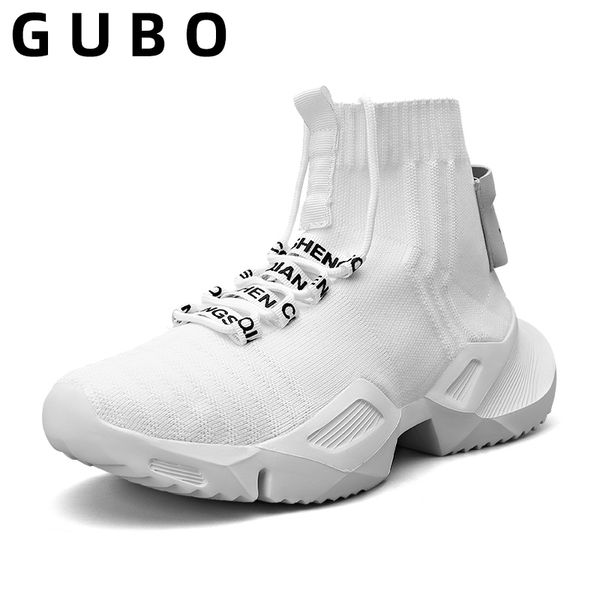 

luxury high men's sock sneakers men casual shoes breathable lightweight man shoes non-slip comfortable outdoor walking, Black