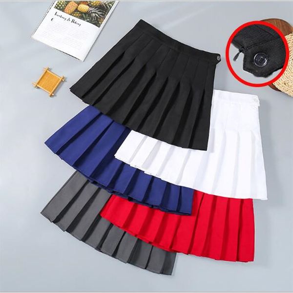 

skirts black short skirt 2021 high waist mini large size a-line korean button shorts pleated of female summer
