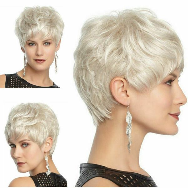 

women fashion wig wavy curly short layered shaggy full synthetic wig cosplay wig, Black