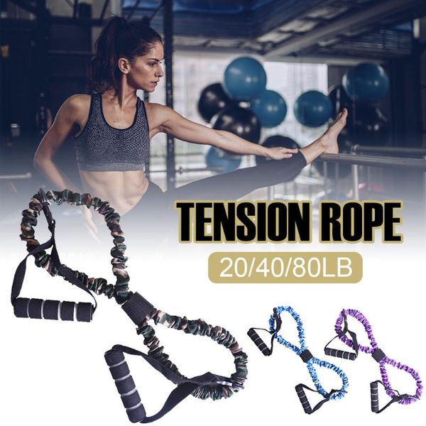

resistance bands band figure 8 chest arms training pulley 20/40/80lbs with hook and loop fastener