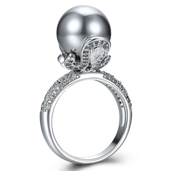 

dreamcarnival 1989 brand new элегантный обручальное кольцо для женщин gray pearl micro кубический циркон асфальтовая jewelry партия должна и, Golden;silver