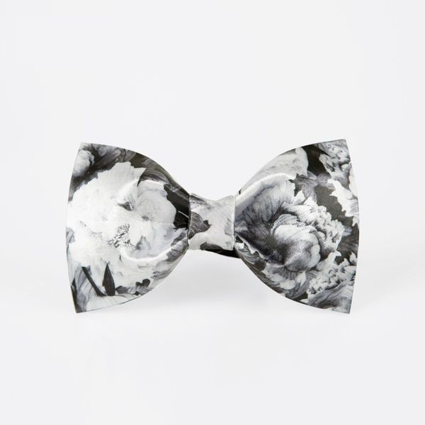 

2020 new arrivals white black flower bow ties for men designers brand butterfly bowties floral print wedding bowtie, Black;gray