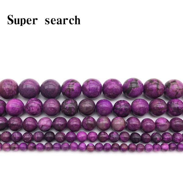 

aladdin 6/8/10/12mm deep purple sugilite agat crystal charoite quartz round bead diy making jewelry accessories