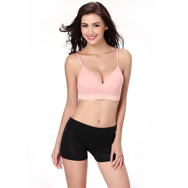 

multicolored women's ladies sports yoga soft stretchy padded straps bra, White;black