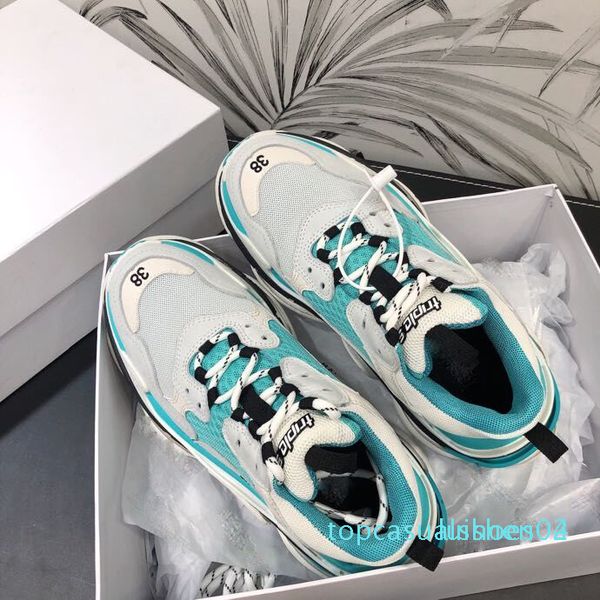 

platform tripler sneaker men women casual shoes luxury triple-s shoes designer colorful christmas style men mesh leather sneakers t04, Black