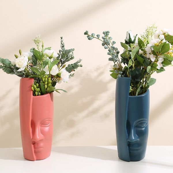 

vases nordic plastic flower for wedding dining table home decoration imitation ceramic arrangement vase basket pot