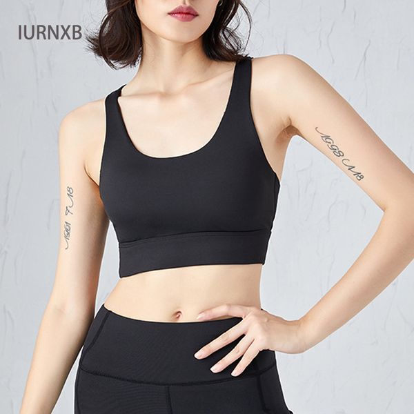 

yoga outfits women sports bra beauty back shockproof gathering underwear gym running fitness vest, White;red