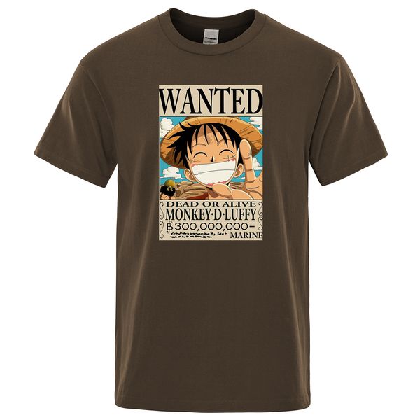 

one piece men's t-shirt 2019 summer cotton man tshirt funny wanted poster t shirts male hip hop streetwear tees