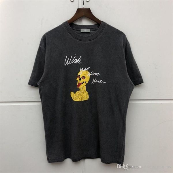 

2020ss t-shirt men women washed do old tees, White;black