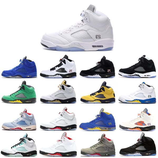 

2020 new white muslin satinb gray fashion sneakers 5 5s mens basketball shoes retroes bule fresh sneakers trainers comfortable shoe