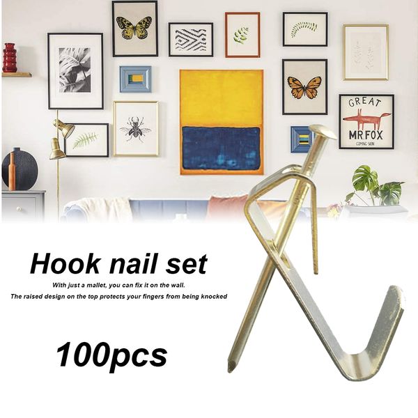 

100pcs p frame hook heavy duty picture hanger kit hanging with nails home