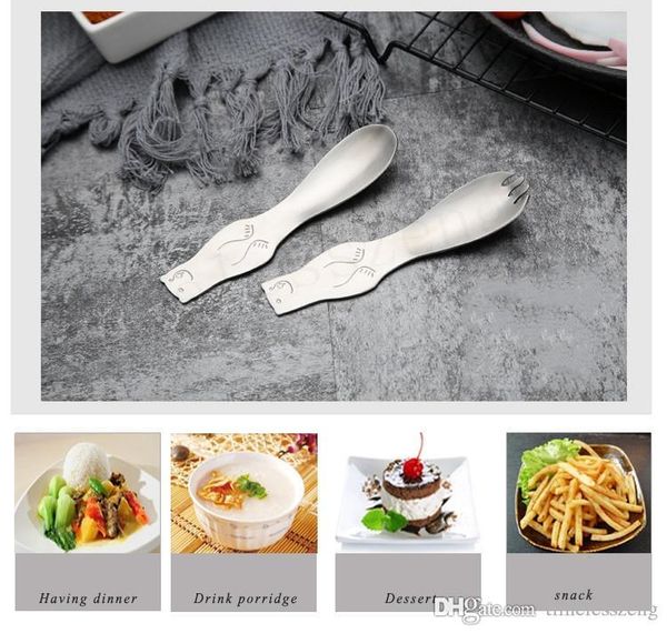 

304 stainless steel fork spoon cute children's polar bears dessert interesting party supplies small gift