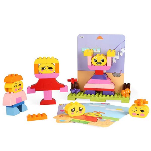 

145pcs children early education emotional management puzzle toy big particle building block diy toy emotional cognition gift for kids 02