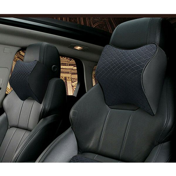 

auto car neck pillow headrest pu leather soft 3d memory foam headrest cushion car seat head support massage accessories