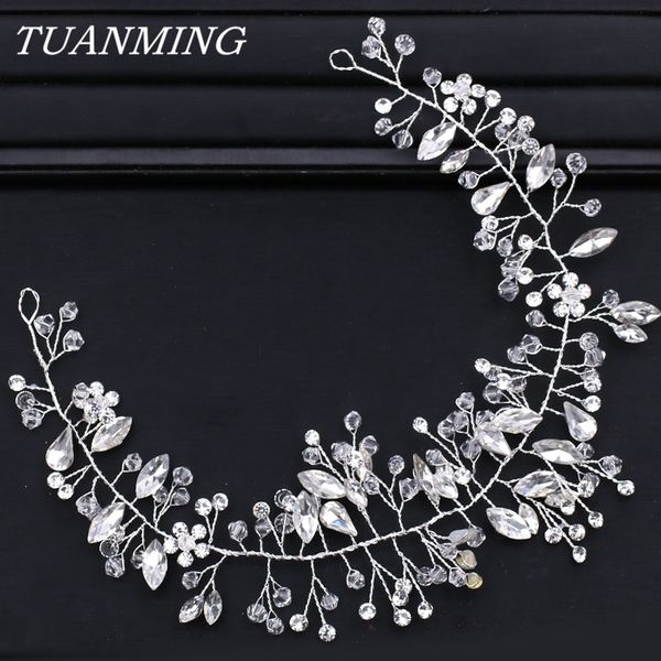 

women crystal headband bridal hair accessories elegant rhinestone wedding hairband head jewelry bride headband, Golden;silver