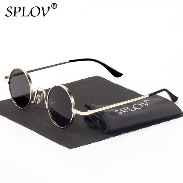 

splov vintage rap sunglasses men women steam punk style hip-hop small round metal frame eyewear retro gafas de sol no case, White;black