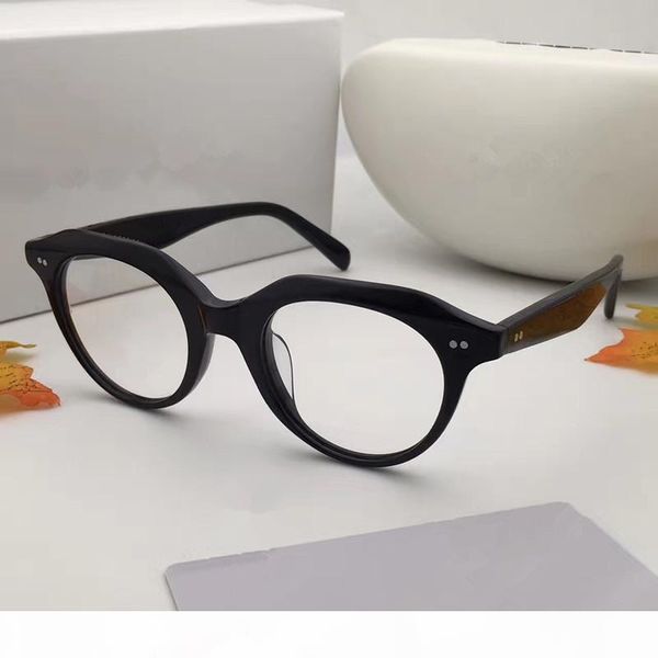 

41458 luxury fashion women brand designer popular glasses optical lens oval round full frame black tortoise brown grey come with case, White;black