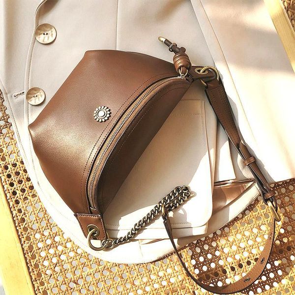 

H100 Nalandu Fashion messenger bag leather 2020 new chest bag trend Korean women's leather shoulder bag women's fashion pockets