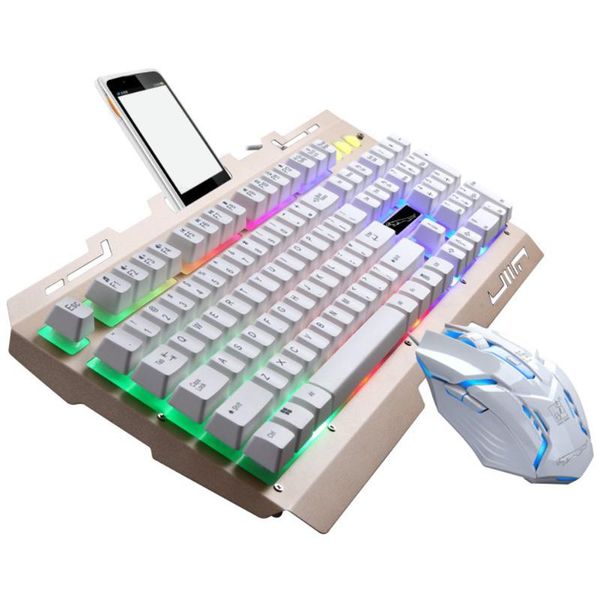 

luminous keyboard pc gaming ergonomic rgb kit wired backlight multimedia lapled mechanical mouse set changeable
