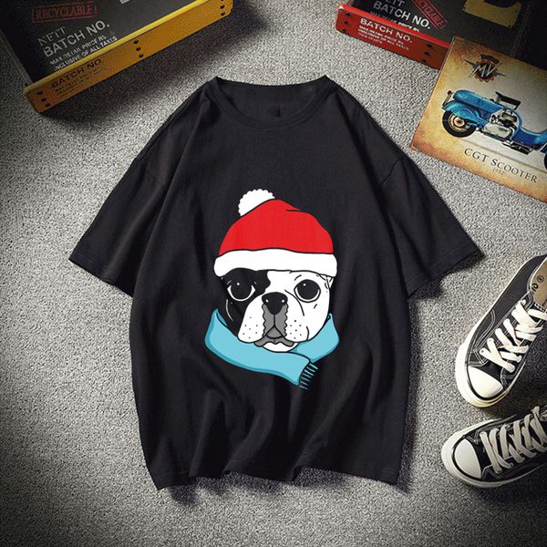 

christmas pug new ulzzang print vintage women t-shirt short sleeve graphic harajuku chic tumblr men tee