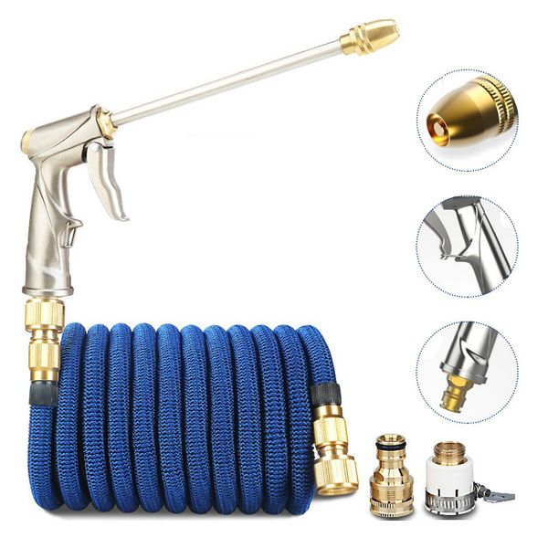 

car garden washer hose metal spray water guns magic hose pipe expandable water guns flexible 25ft-50ft car wash pipe