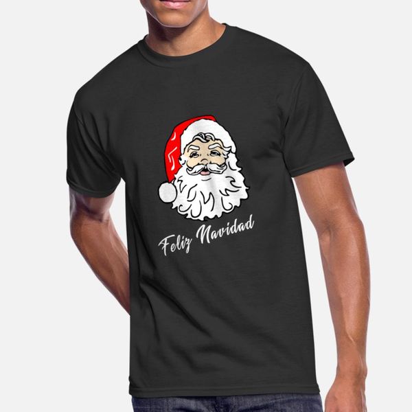 

feliz navidad funny santa christmas t shirt men customized 100% cotton s-xxxl outfit fit breathable summer kawaii shirt
