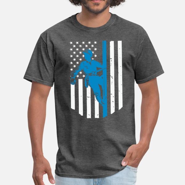 

american flag lineman usa patriotic electrician t shirt men knitted short sleeve s-3xl clothes gift comfortable spring natural shirt