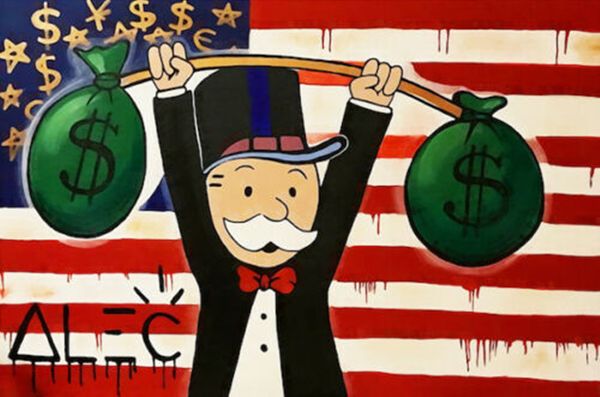 

alec monopoly graffiti art american money weights home decor handpainted &hd print oil paintings on canvas wall art pictures 200821