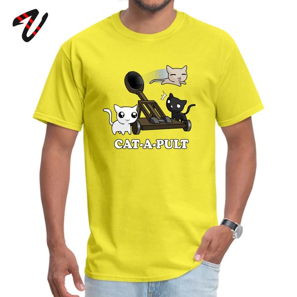 

catapult fun t shirt men new arrival youth t-shirt short sleeve valencia cat a pult slim fit clothing cotton funny tshirt