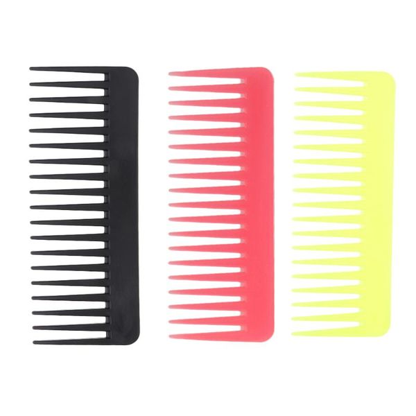 

1 piece wide tooth comb detangling hair brush, paddle hair comb, care styling comb for long wet or curly hair, beard, Silver