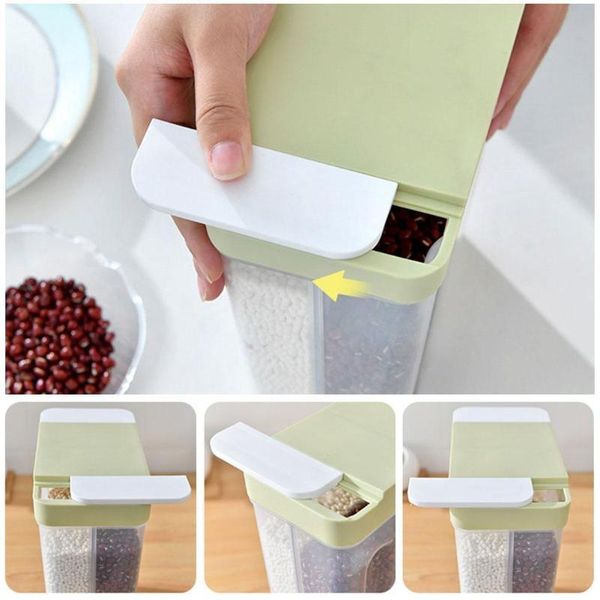 

plastic fresh-keeping sealed can kitchen transparent storage plastic multigrain airtight box jar household containers n5g9