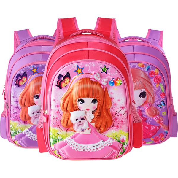 

leather luggage tag wholesale girls schoolbag primary school cartoon childrens rucksack 1 2 3 4 grade cute backpack stereo purse hook