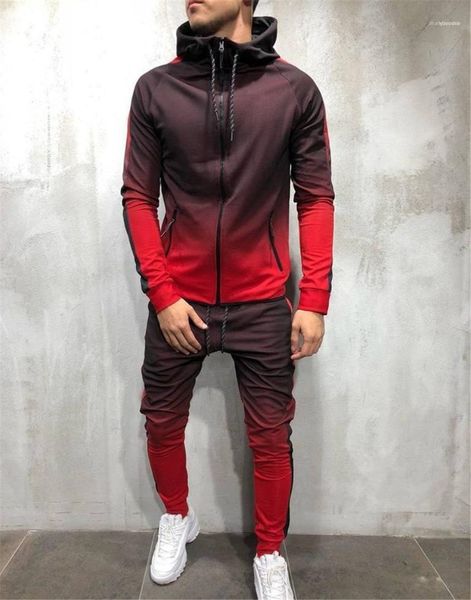 

мода мужской pantalones эпикировка весна hiphop мужские костюмы конструктора кардиган толстовки длинные брюки 2pcs одежда наборы, Gray