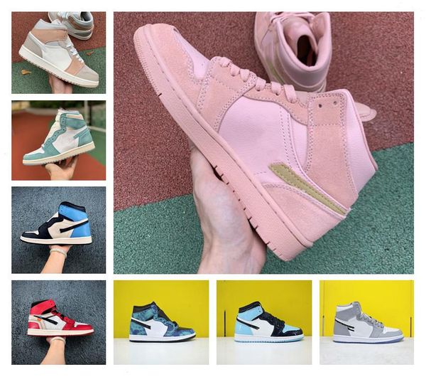 

2020 new jumpman 1 1s high og travis scotts game royal unc basketball shoes mens obsidian dirty powder designer sports sneakers size 36-46, Black