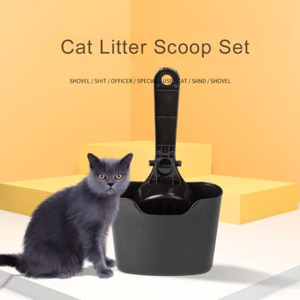 

effective cat litter scoop set terrarium hook pet poo shovel cleaning sifter convenient save space black box-packed mesh bedding