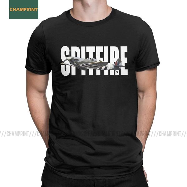

raf supermarine spitfire ww2 fighter t shirts men cotton t-shirt plane ww2 war pilot aircraft airplane tee short sleeve