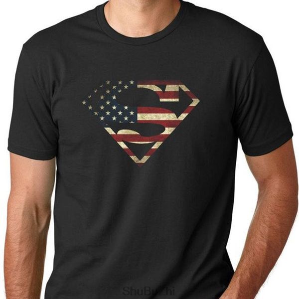 

футболка черная футболка супермен американского флаг мужской для мужского размера унисекса teeshirt новых вершин бренда