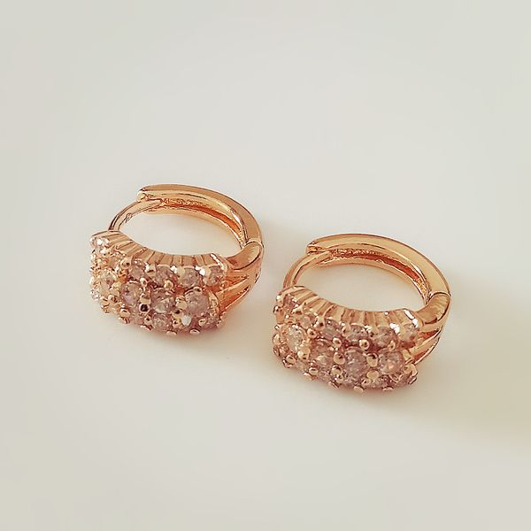 

hoop & huggie 2021 round cuic zircom earrings russian 585 gold color fashion jewelry birthday gift, Golden;silver