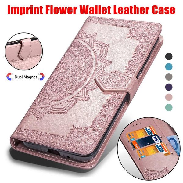 

cgjxsimprint flower wallet leather cases for iphone xr xs max 8 7 6 6s galaxy note 9 s10 s10plus s10lite id slot lace pu pouch