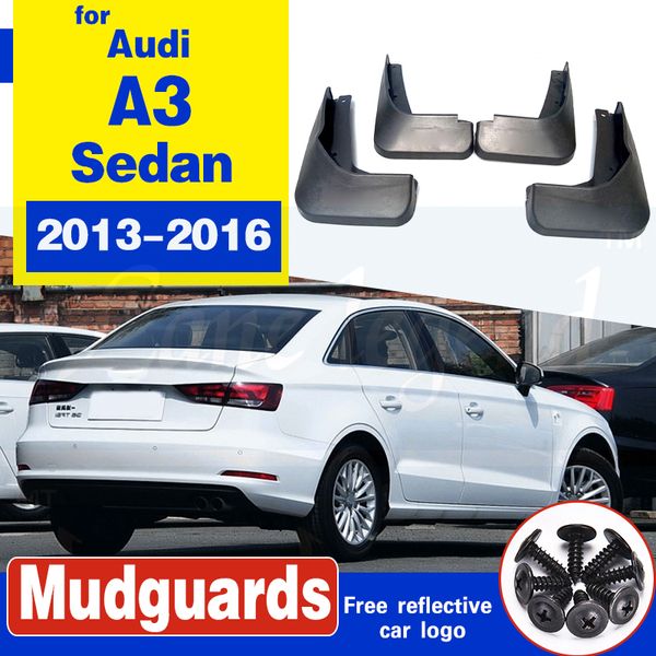 

4pcs fit for audi a3 sedan 2013 2014-2016 molded mud flaps splash guards front & rear mud flap mudflaps fender accessories