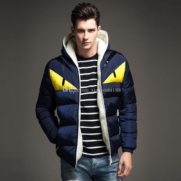 

wholesale- 2017 new brand men's winter jackets and coats fashion hooded men jacket causal warm coats for male thick overcoats cotton pa, Black;brown