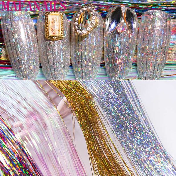 

nail art stickers decoration metal line striping tape transfer foils laser design for uv gel polish 3d tips decal manicure tools, Silver;gold