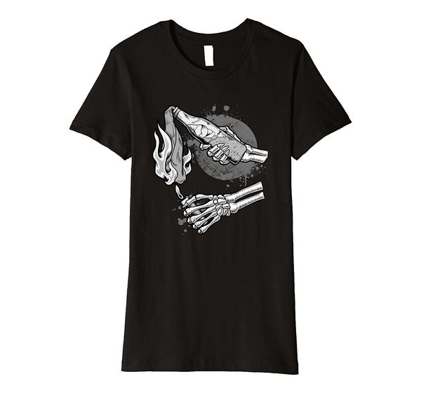 

2019 новая летняя мода мужчины tee shirt коктейль молотова череп скелет revolution t-shirt повседневная футболка