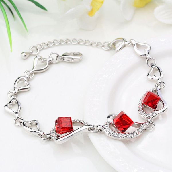 

ladies hearts bracelets inlay crystal bangle xmas jewellery gift for women girls xxfd, Black