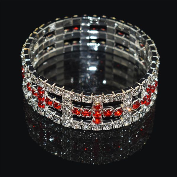 

va-23 fashion rhinestone cross stretch bracelets elastic crystal bracelets for women bling girl gift wedding bridal jewelry, Black