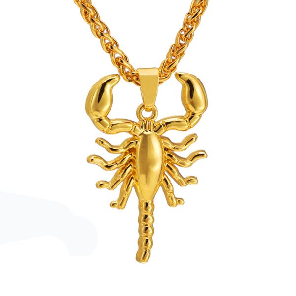 

scorpio pendant necklace 5*3.6cm mens gothic animal scorpion king fleur de lis cross punk rock biker pendant necklace nk0273, Silver