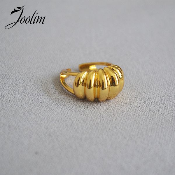 

joolim high end gold filled brass rings for women stylish ring stackable rings for women resizable, Golden;silver