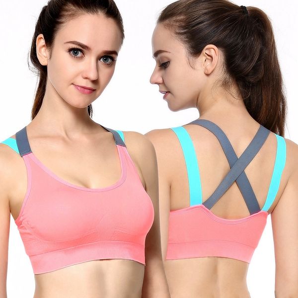 

женщины push up bra top спорт для фитнес йога sexy backless cross ремень женский тренажерный зал запуск проложенный tank спортивный жилет ни, White;black