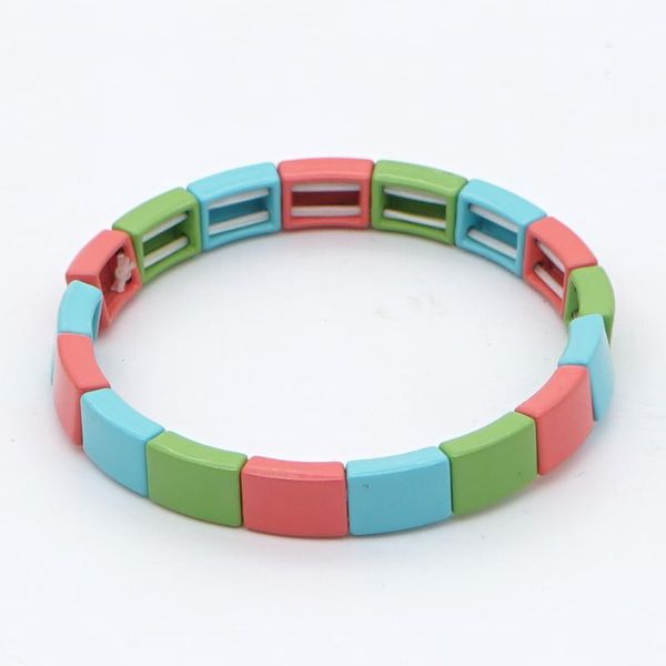 

shinus boho square enamel bead bracelet for women bracelets bangle colorful jewelry ladies gift pulseras mujer mode 2020, Golden;silver