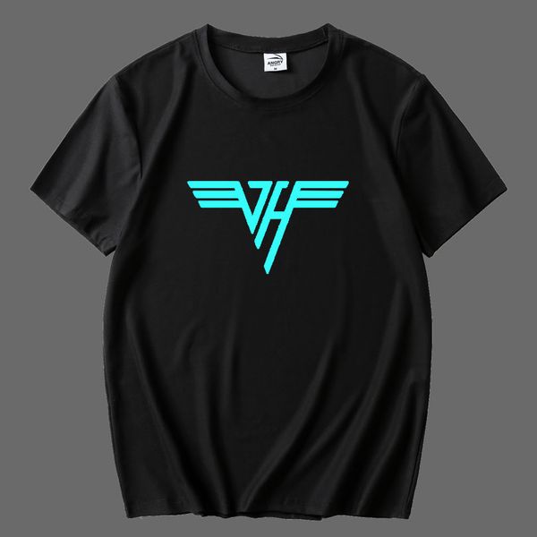 

summer 2020 t-shirt men women fashion van halen luminous glowing design streetwear sports casual tshirt unisex